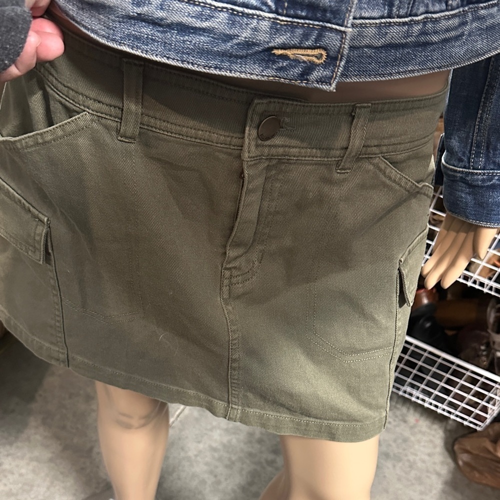 Women’s Olive Green Mini Skirt - Classic Utility Style